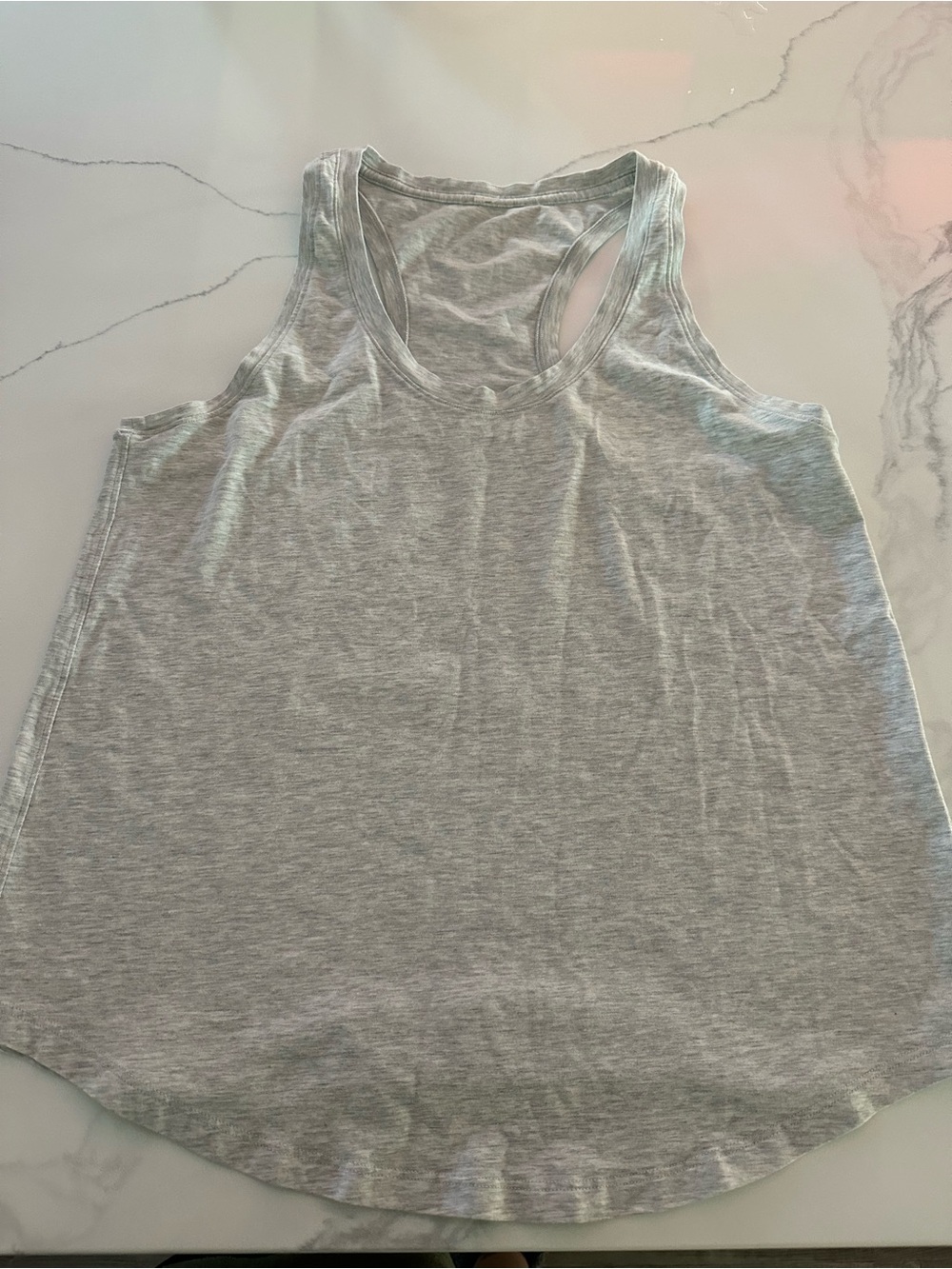 lululemon athletica Heather Light Gray Racerback Tank